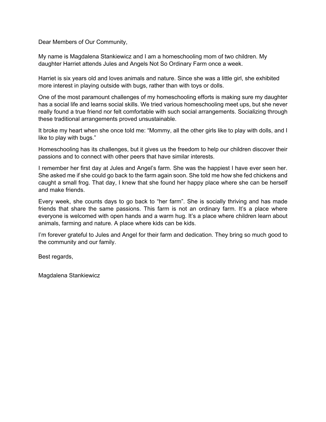 dear community